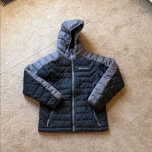 Columbia Two-Tone Hooded Jacket in Black and Gray